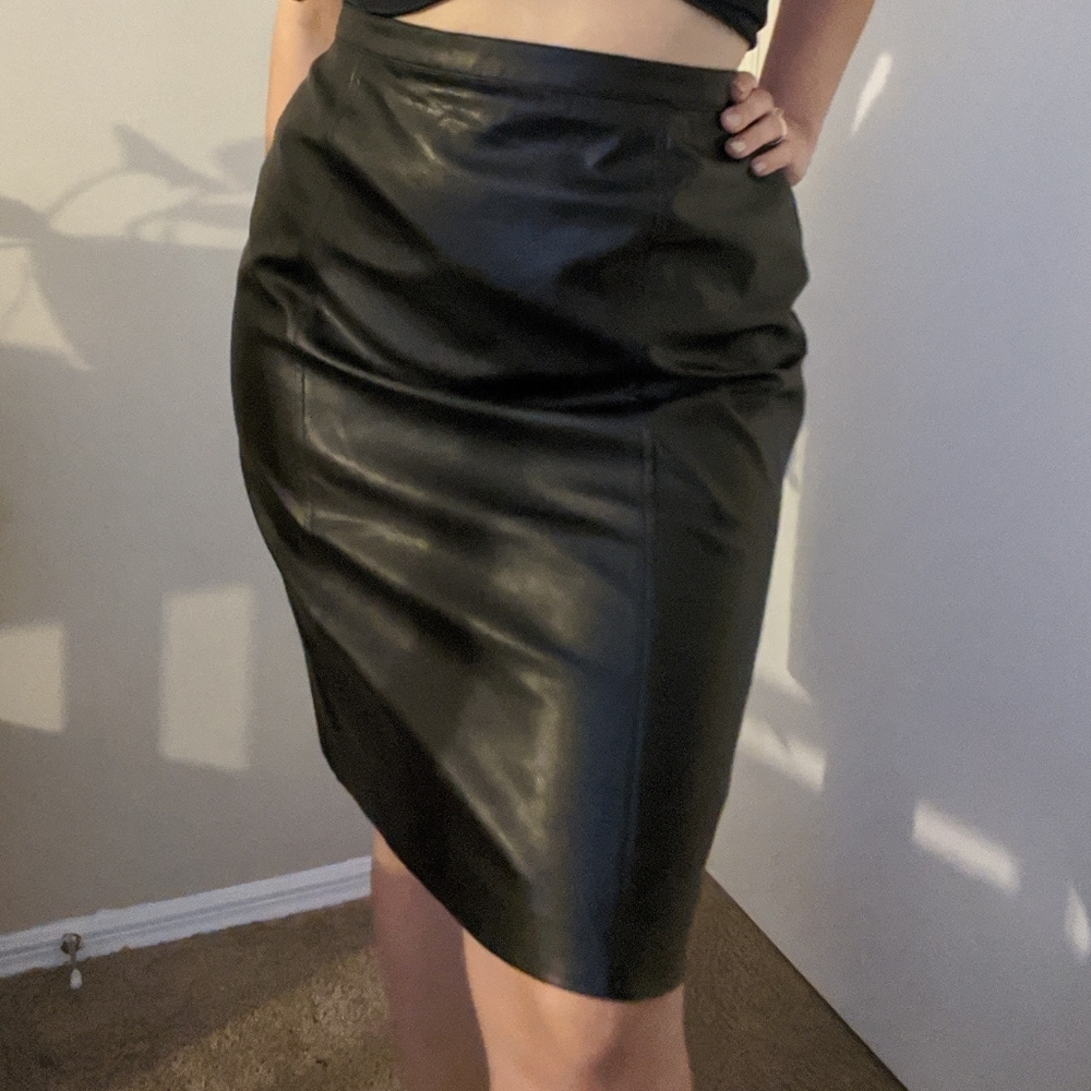 Vintage Faux Leather Skirt